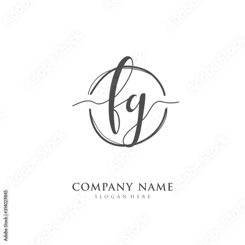 Handwritten initial letter F G FG for identity and logo. Vector logo template with handwriting and signature style.