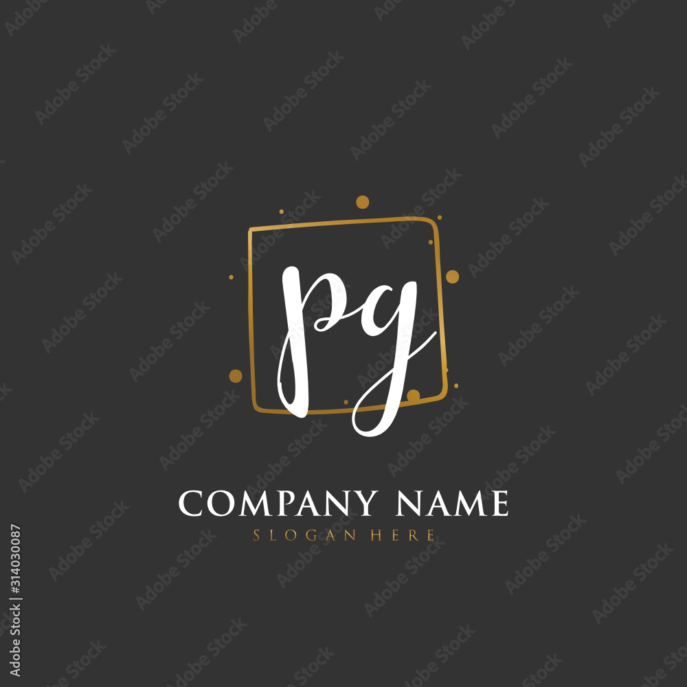 Handwritten initial letter PG PG for identity and logo. Vector logo template with handwriting and signature style. Handwritten initial letter PG PG for identity and logo. Vector logo template with handwriting and signature style.