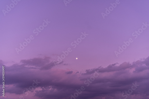 moon in pirple sky photo