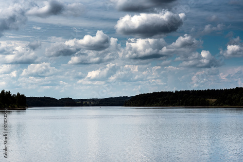 Daugava river in summer afternoon, Latvia.