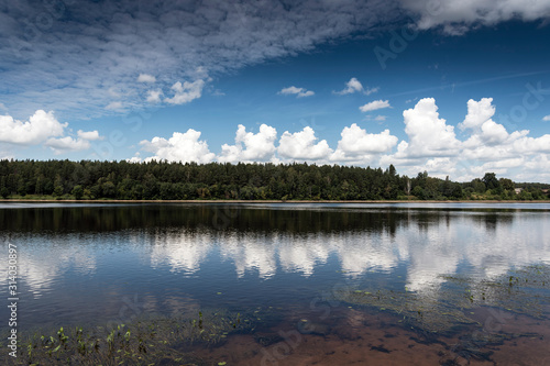 Daugava river in summer afternoon, Latvia.