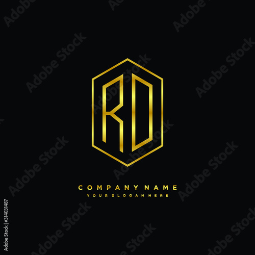 Letter RO logo minimalist luxury gold color © MUCHAMMAD