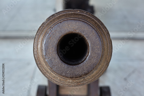 closeup view of a cannon