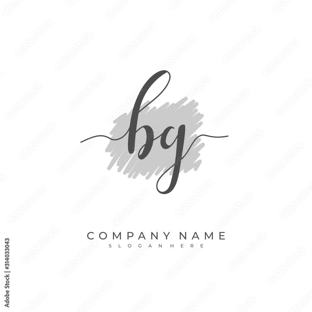 Handwritten initial letter B G BG for identity and logo. Vector logo template with handwriting and signature style. Handwritten initial letter B G BG for identity and logo. Vector logo template with handwriting and signature style.
