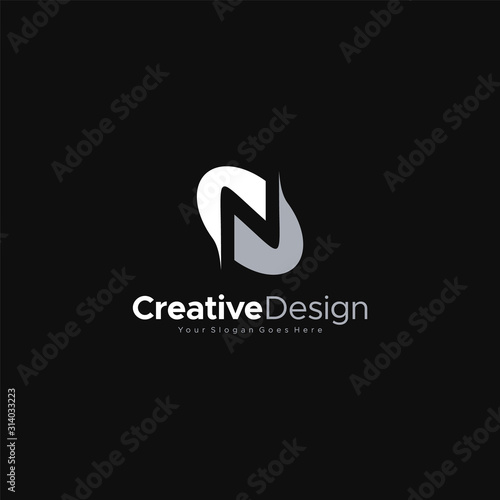 Initial N Logo Letter abstract Logo Template Design Vector, Emblem, Design Concept, Creative Symbol design vector element for identity, logotype or icon Creative Design