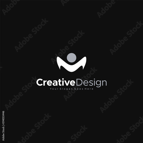 LETTER M LOGO abstract Logo Template Design Vector, Emblem, Design Concept, Creative Symbol design vector element for identity, logotype or icon Creative Design photo