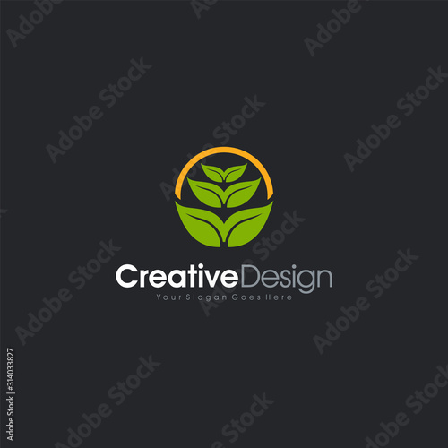 Natural Logo abstract Logo Template Design Vector  Emblem  Design Concept  Creative Symbol design vector element for identity  logotype or icon Creative Design