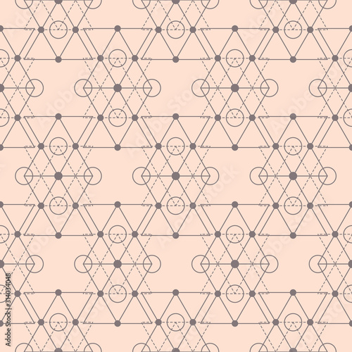 Vector sacred geometry shapes seamless pattern