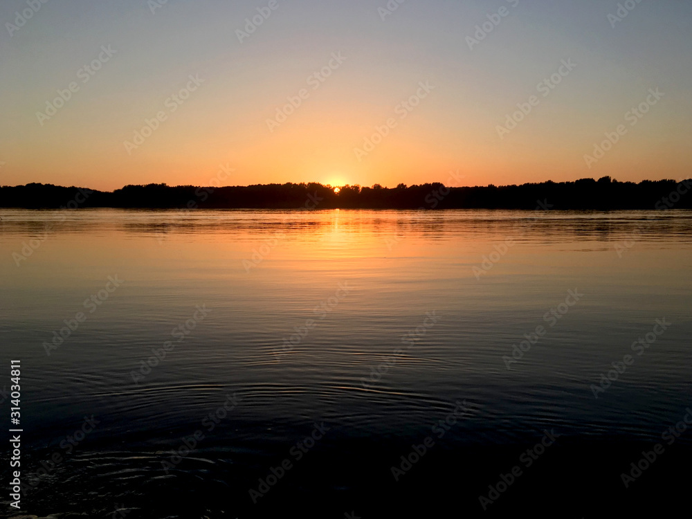 Sunset sunrise to water scenic view