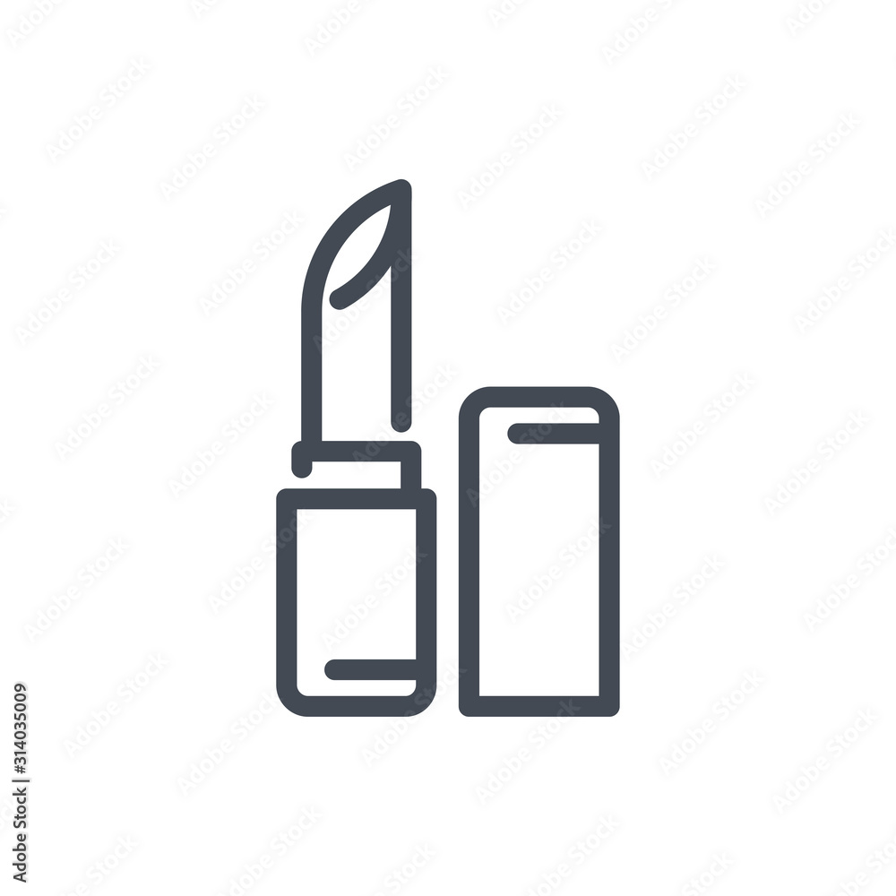 Lipstick line icon. Pomade vector outline sign. Lipstick line icon. Pomade vector outline sign.