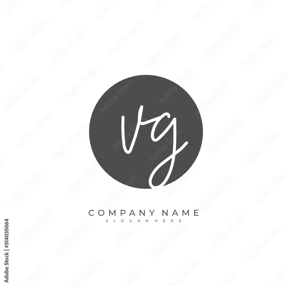 Handwritten initial letter V G VG for identity and logo. Vector logo template with handwriting and signature style. Handwritten initial letter V G VG for identity and logo. Vector logo template with handwriting and signature style.