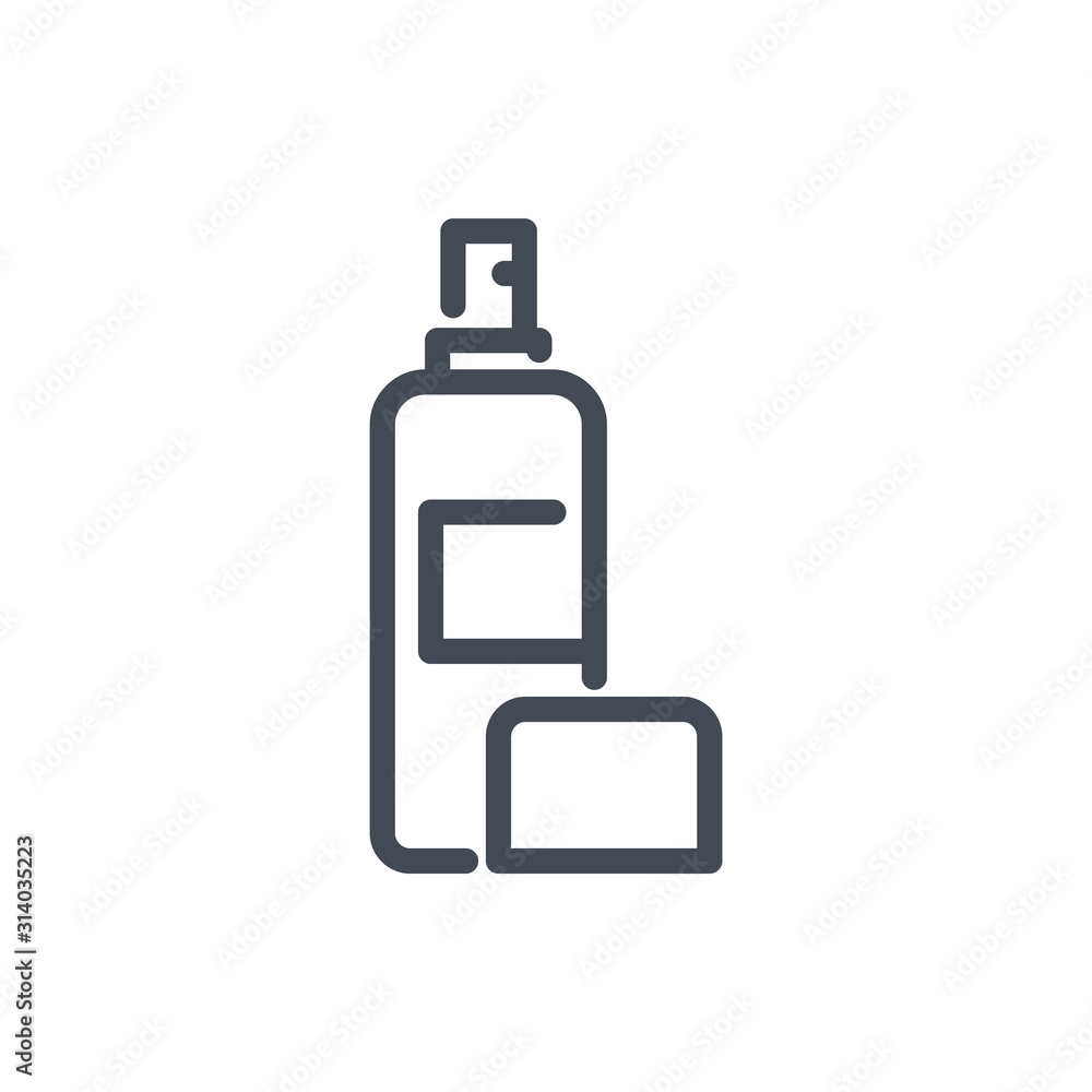 Spray bottle line icon. Deodorant spray vector outline sign. Spray bottle line icon. Deodorant spray vector outline sign.