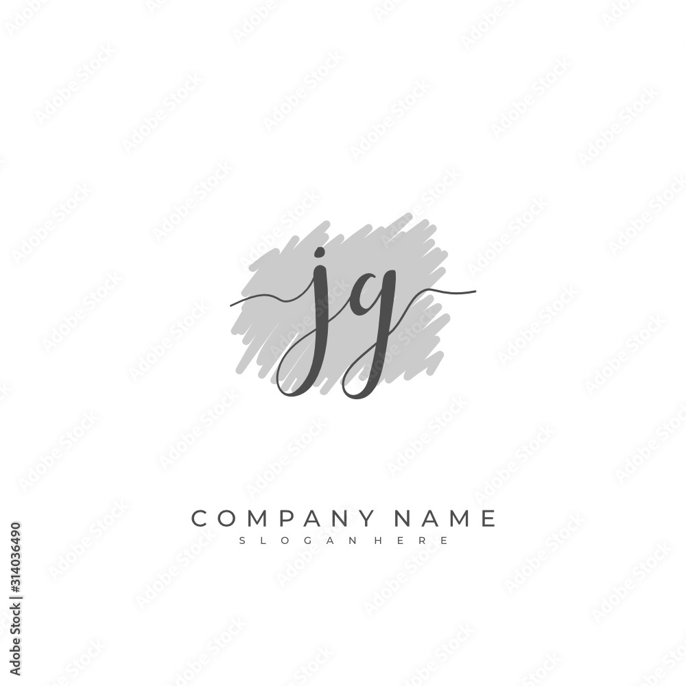 Handwritten initial letter J G JG for identity and logo. Vector logo template with handwriting and signature style. Handwritten initial letter J G JG for identity and logo. Vector logo template with handwriting and signature style.