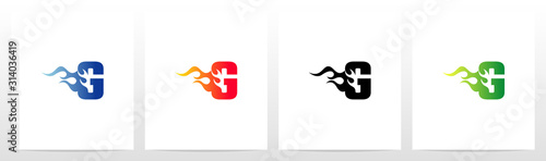 Fire Flame On Letter Logo Design G