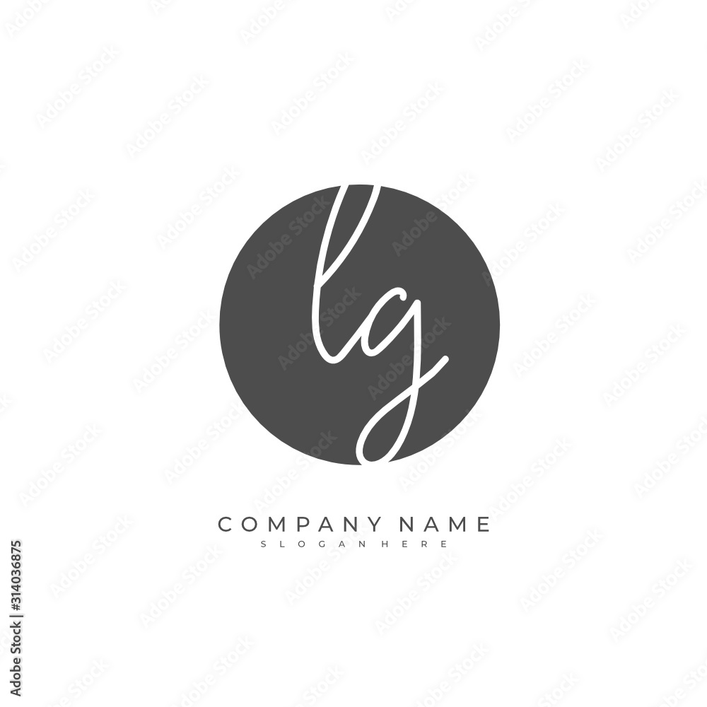 Handwritten initial letter L G LG for identity and logo. Vector logo template with handwriting and signature style. Handwritten initial letter L G LG for identity and logo. Vector logo template with handwriting and signature style.