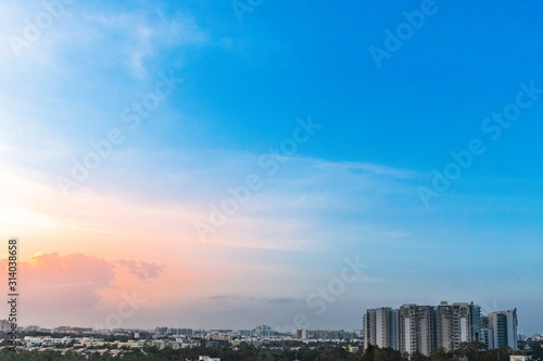 sunset over city © Suman Paul
