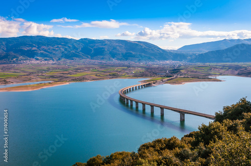 The bridge of Servia over Polyfytos lake in Kozani. photo