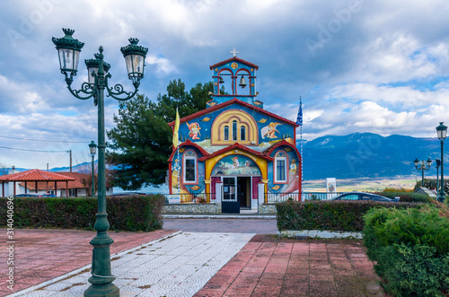 The church of Saint Georgios in the central square of Neraida.Kozani Greece