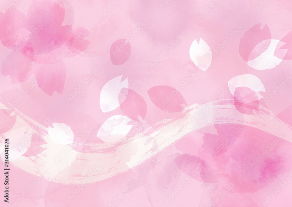 桜 春 水彩 背景イラスト Stock Illustration Adobe Stock