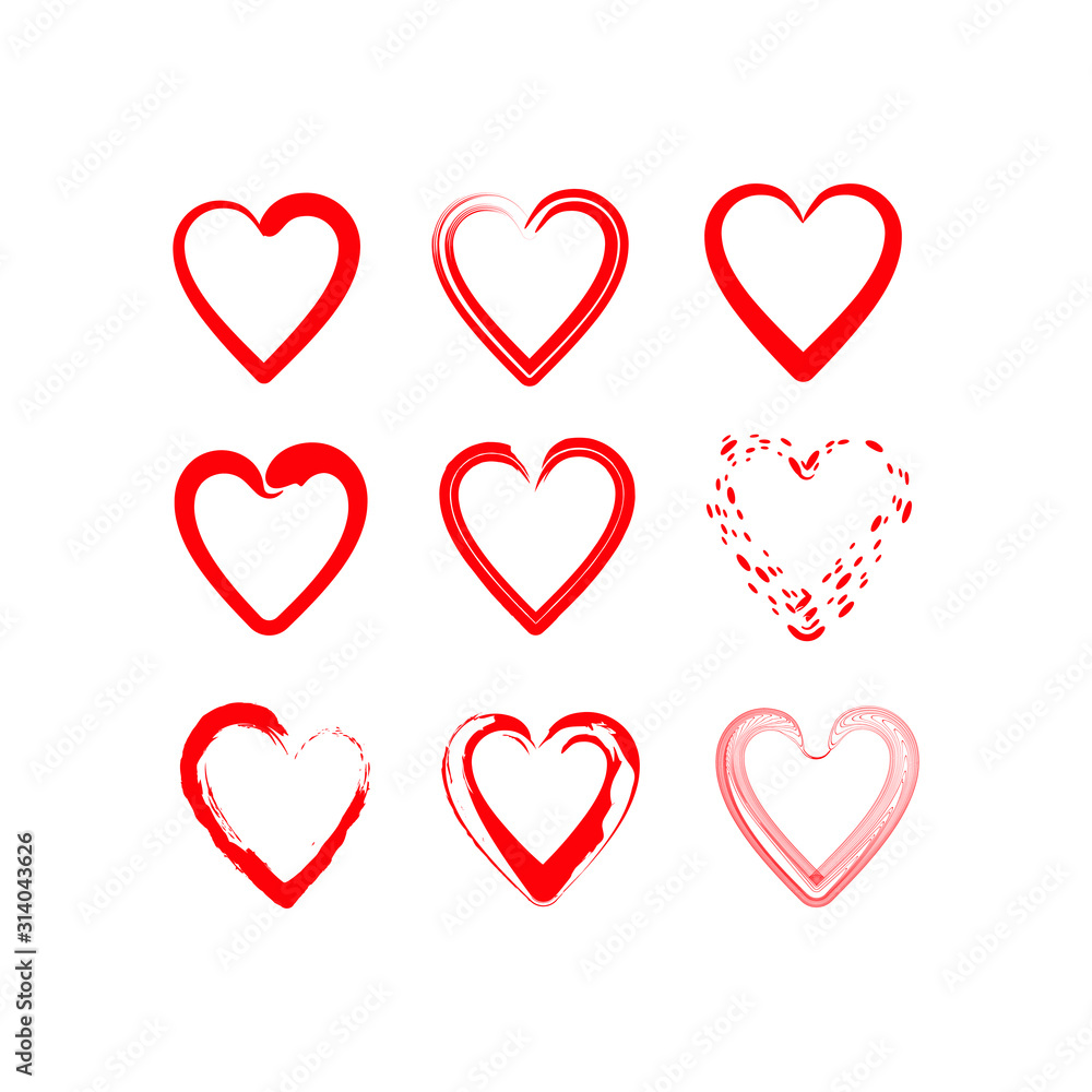 Abstract vector hearts. Design elements for Valentine's day