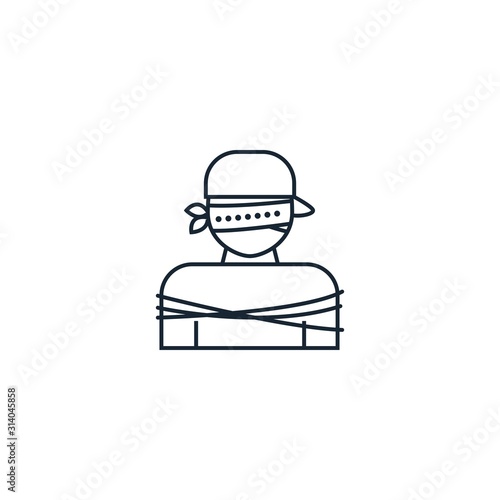 hostage creative icon. From War icons collection. Isolated hostage sign on white background