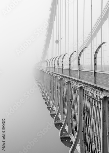Clifton Suspension Bridge in the fog