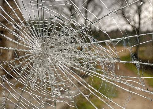 Broken car window