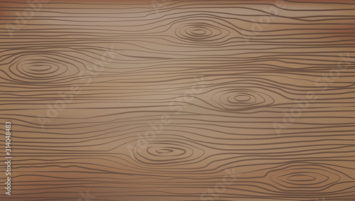Dark brown wooden cutting, chopping board, table or floor surface. Wood texture. Vector illustration.