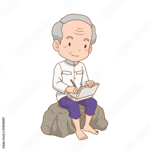 Cartoon character of Thai poet.