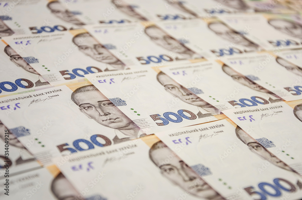 banknotes, face value of 500 hryvnia, a lot of hryvnia for the background. Ukrainian money. banknotes, face value of 500 hryvnia, a lot of hryvnia for the background. Ukrainian money.