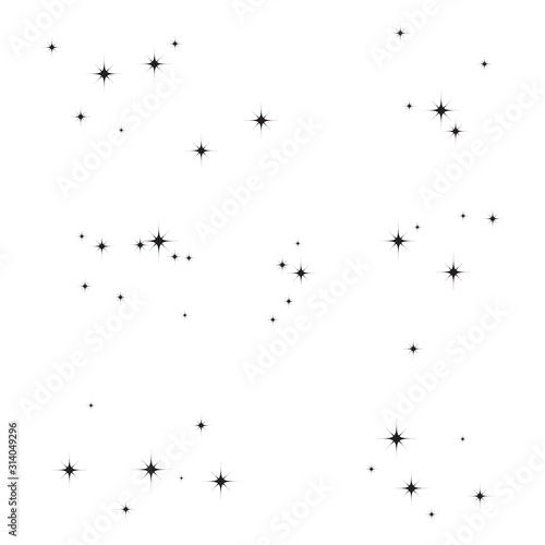 Fireworks star is a random source of flow. Set of shooting star. Stars on a white background. © Vitalii