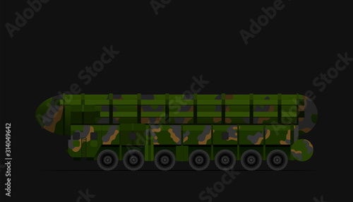 trade war concept. soldier warrior big nuclear bomb tank. vector illustration eps10