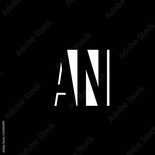 AN logo monogram with negative space designs template