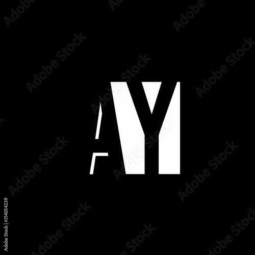 AY logo monogram with negative space designs template