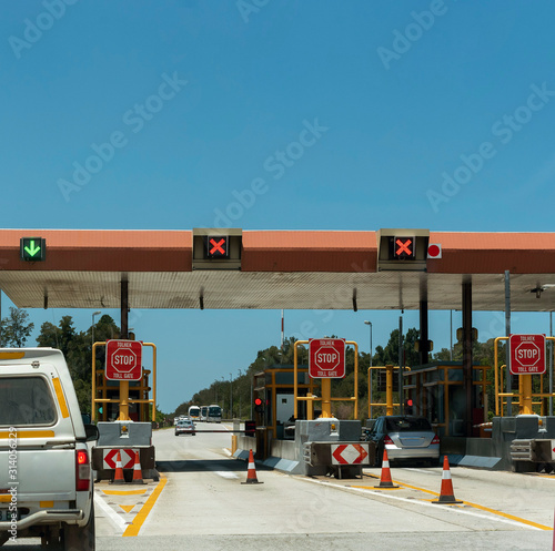 Stormsrivier, Eastern Cape, South Africa. December 2019. Toll gate on the N2 highway at Stormsrivier close to the Tisitsikamma National Park, South Africa photo