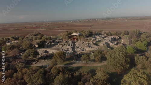 Aerial view of ancient city Troy in Turkey photo