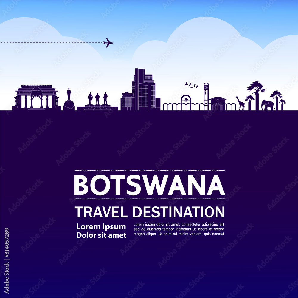 Botswana travel destination grand vector illustration. 