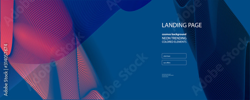 Abstract background futuristic elements on Classic Blue color banner geometric blue gradient texture with lines
