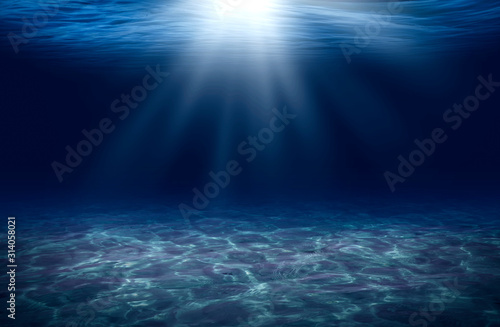 deep blue sea of underwater for background