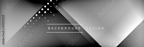Abstract background - squares and lines composition created with lights and shadows. Technology or business digital template