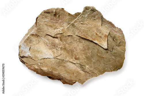 flat piece of beige stone isolated