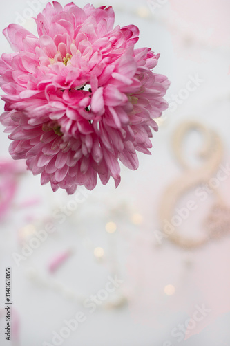 pink bouquet of flowers for March 8, birthday, Valentine's day