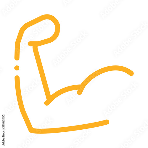 Human Strong Muscle Icon Vector. Outline Human Strong Muscle Sign. Isolated Contour Symbol Illustration
