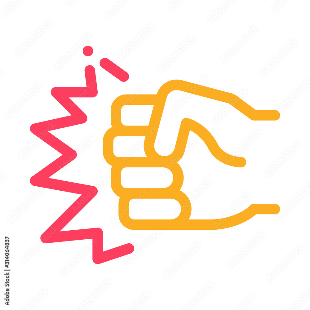 Strength Fist Punch Icon Vector. Outline Strength Fist Punch Sign. Isolated Contour Symbol Illustration Strength Fist Punch Icon Vector. Outline Strength Fist Punch Sign. Isolated Contour Symbol Illustration