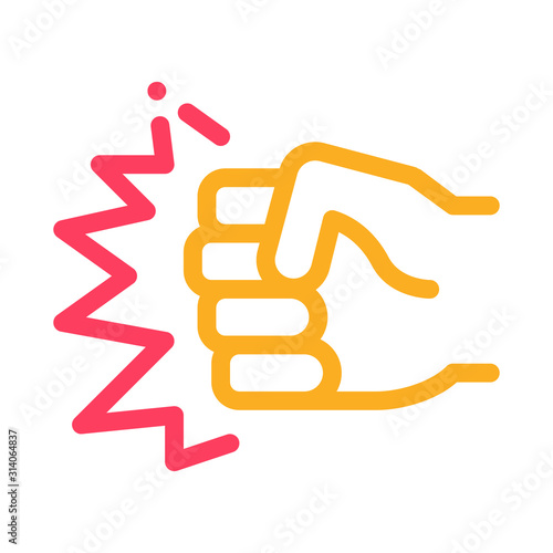 Strength Fist Punch Icon Vector. Outline Strength Fist Punch Sign. Isolated Contour Symbol Illustration