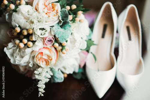 Wedding luxury jewelry for bride on beautiful background