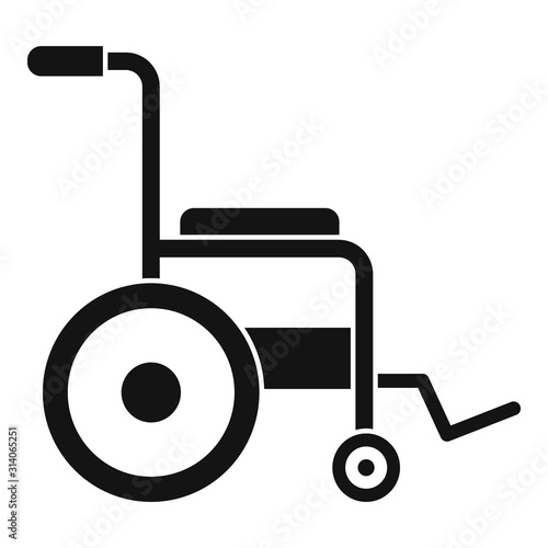 Patient wheelchair icon. Simple illustration of patient wheelchair vector icon for web design isolated on white background