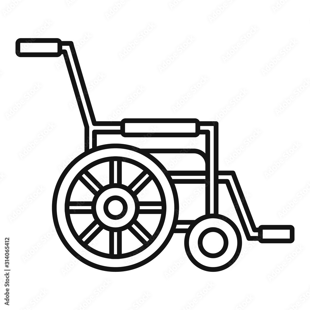 Mobility wheelchair icon. Outline mobility wheelchair vector icon for web design isolated on white background