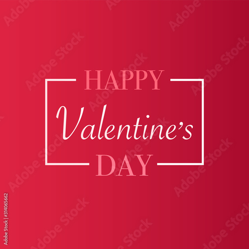 happy Valentine's Day card on red background vector eps