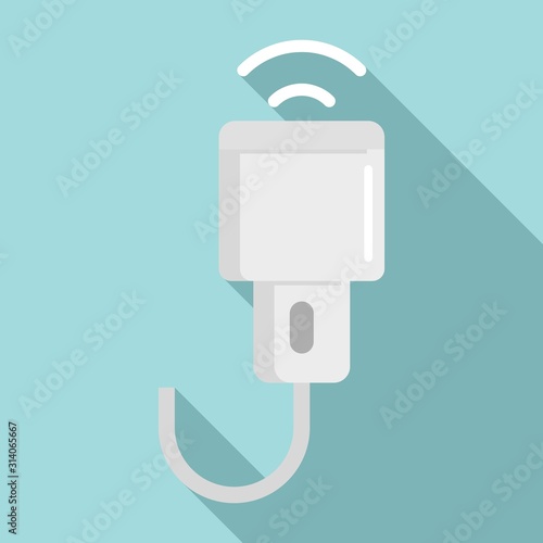 Ultrasonic scanner icon. Flat illustration of ultrasonic scanner vector icon for web design